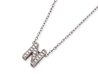 "INITIAL" gargantilla Plata circonitas