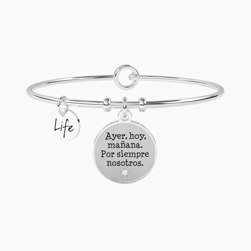 "AYER HOY MAÑANA. POR SIEMPRE NOSOTROS." pulsera acero Kidult