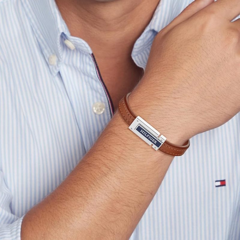 Pulsera Tommy Hilfiger Cuero marrón y Acero Inoxidable 2790560 - Imagen 2