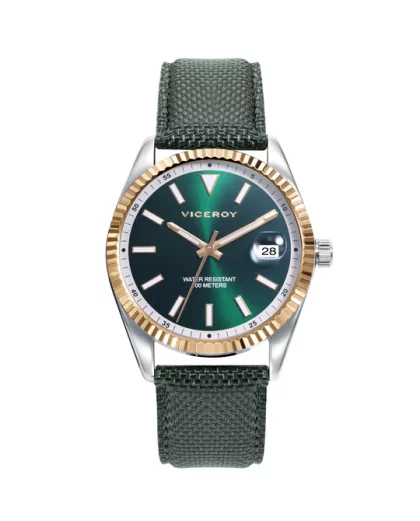 Reloj de hombre Chic con caja de acero y correa de nylon verde