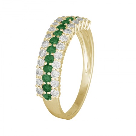 “LAURA” anillo oro 18kt diamantes y esmeraldas