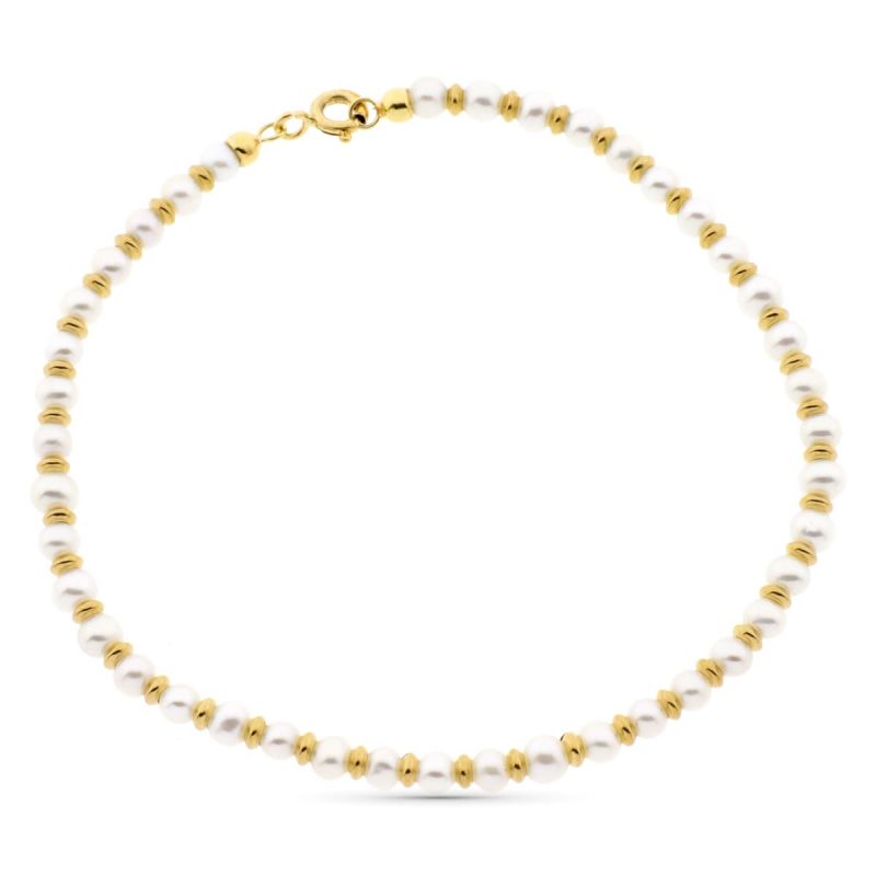 “PERLA BLANCA” pulsera oro 18K