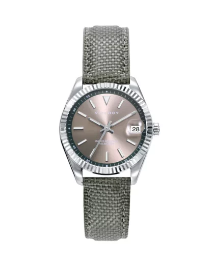 Reloj de mujer Chic con caja de acero y correa de nylon gris