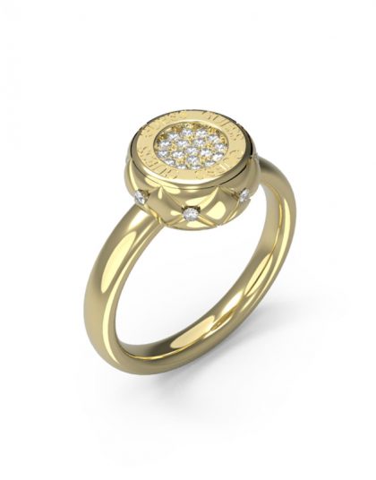 Anillo de mujer dorado GUESS JUBR04597JWYG acero talla