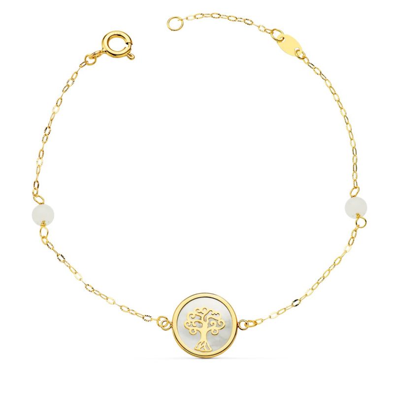 “ÁRBOL PERLADO” pulsera oro 18K