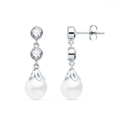 “MADRINA” pendientes Oro blanco 18K