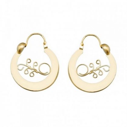 “ROMERA” pendientes argollas canarias plancha chapada en oro