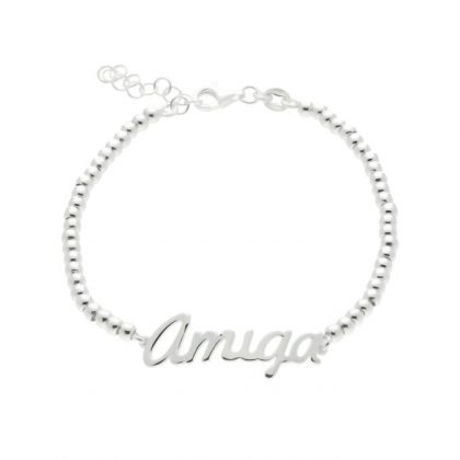 “AMIGA” pulsera Plata de Ley