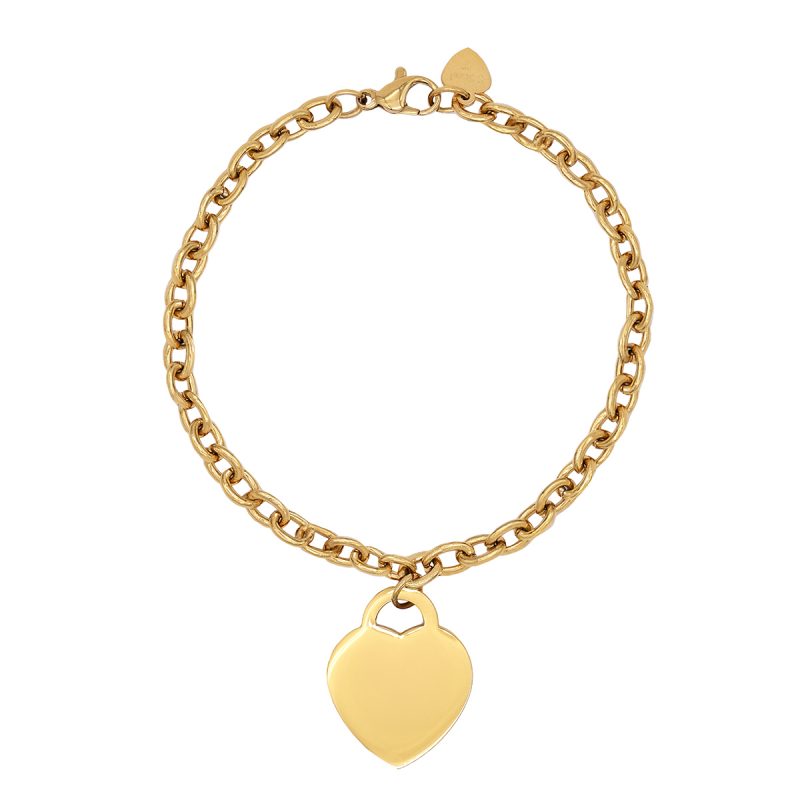 "Pulsera dorada Emotion con colgante de corazón"