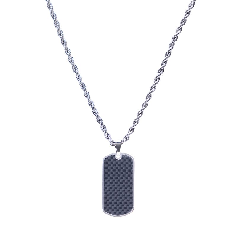 "Collar Emotion Tag con textura negra"