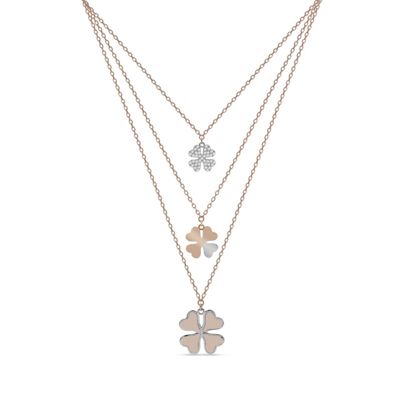 "TRIFOGLIO" collar triple plata