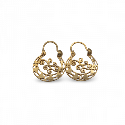 "CALETA" argollas plata con baño de oro