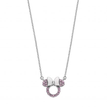 "MINNIE SHINE ROSE" collar plata