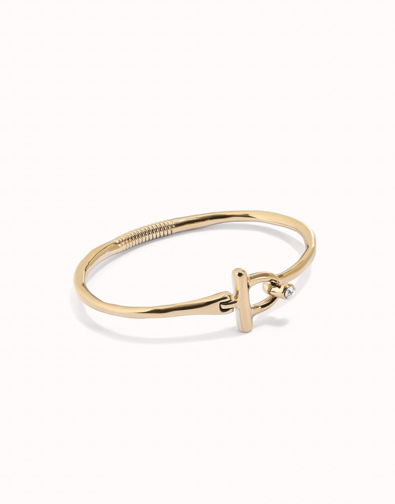 Pulsera con cierre frontal bañada en plata de ley con topacio blanco