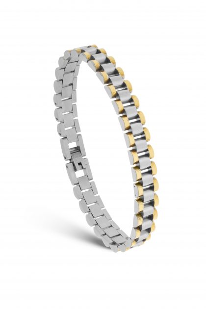 "SANTINO" pulsera acero bicolor