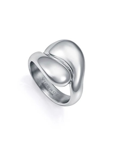 Anillo de mujer de acero con ondas