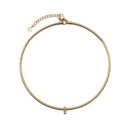 Collar de acero Ip dorado colección Laura Escanes tubogas