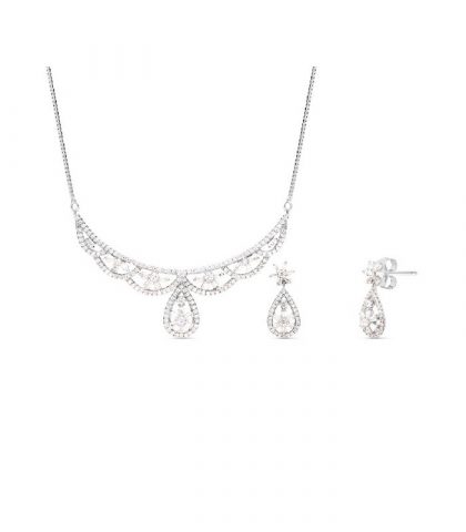 "LÁGRIMA FLOR" conjunto Plata