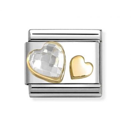 Link Composable Classic Corazones Cubic Zirconia blanco