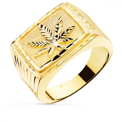 "HOJA" 18K SELLO ORO