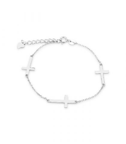 "CRUZ LISA" pulsera Plata