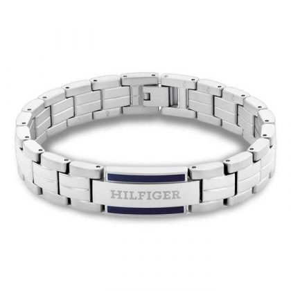 Pulsera Tommy Hilfiger Aero Inoxidable Plateado y Placa con Logo Hombre 2790600