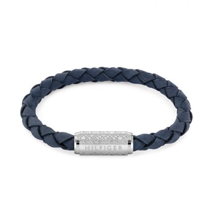 Pulsera Tommy Hilfiger Hombre Piel Trenzada Azul y Acero Inoxidable 2790480