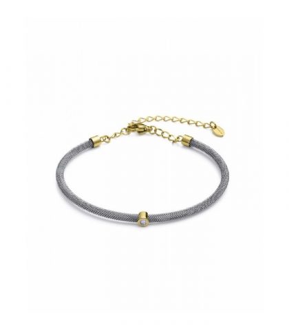 Pulsera de Mujer de malla milanesa de acero y diamante