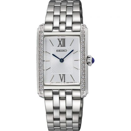 Reloj Seiko SWR091P1 Reloj rectangular para mujer con cristales