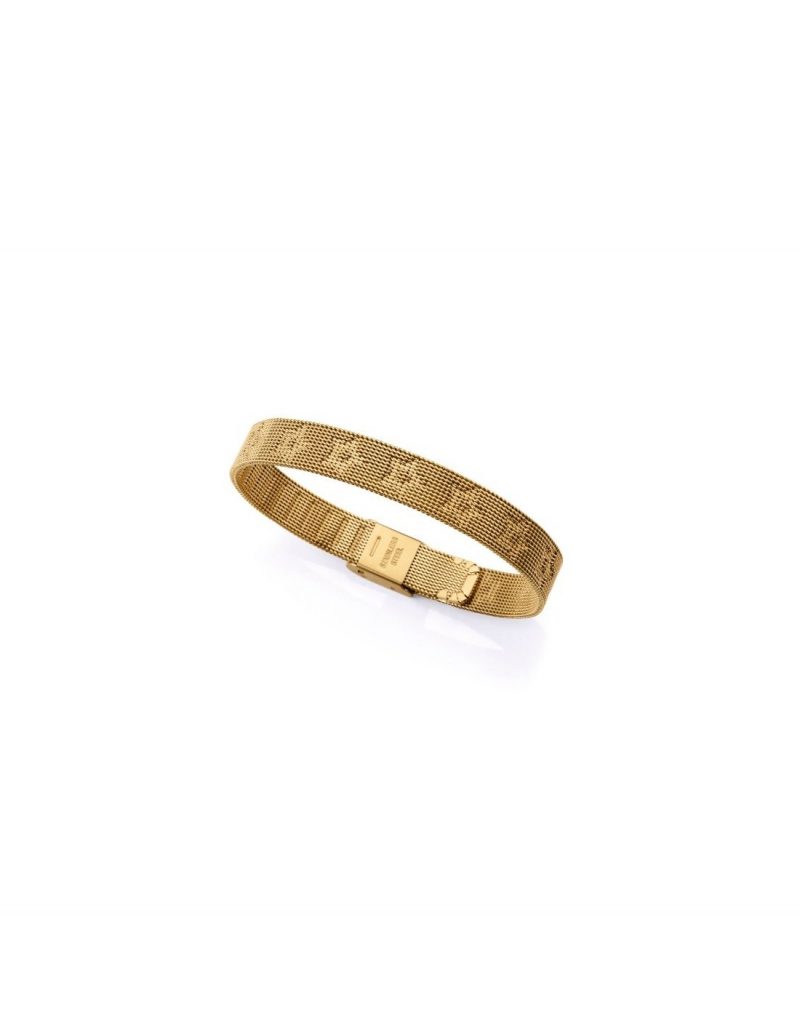 "MOTIVOS" Pulsera de mujer de acero Ip dorado esterilla con estrellas