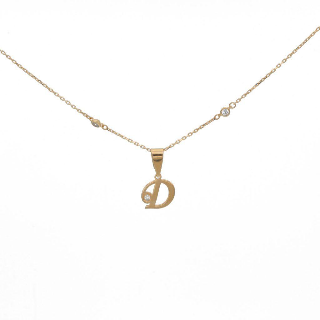 "AZ" colgante Oro 18K con diamante