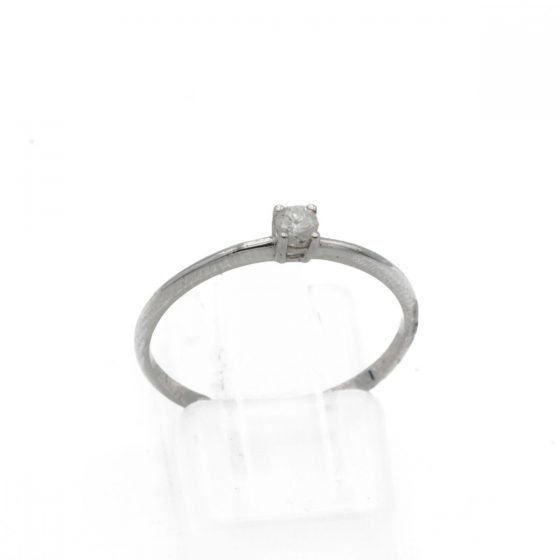 "SENCILLO" Solitario Oro blanco con diamante