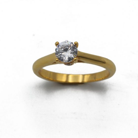 "WHITE SUNRISE" solitario Oro 18K artesanal