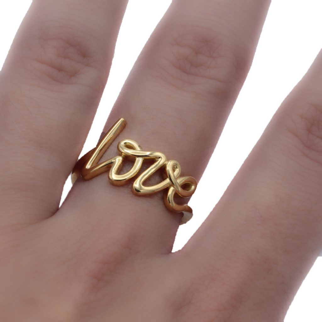 "LOVE" anillo Handmade 18K - Imagen 2