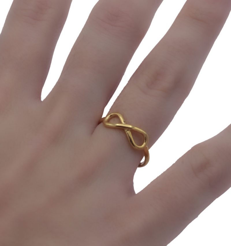 "TOUJOURS" anillo Oro 18K infinito Handmade - Imagen 2