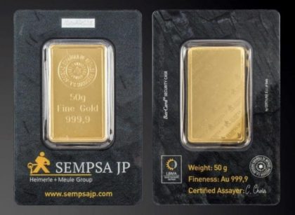 Lingote 50g 24K certificado