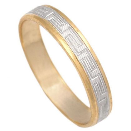 "ATENAS" alianza bicolor 18K