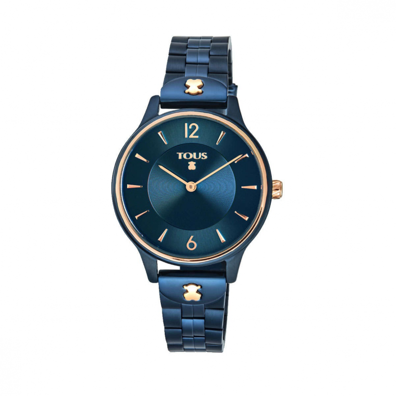 Reloj analógico Len de acero IP azul 100350605