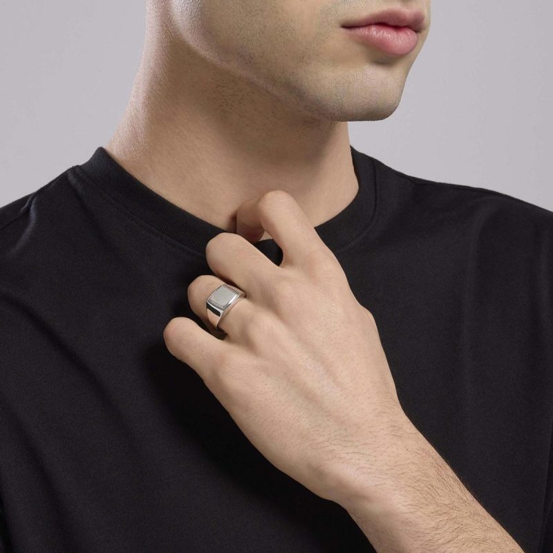 "MAX" ANILLO MABINA DE PLATA RODIADA AJUSTABLE 523447 TALLA 19 A 27 - Imagen 2