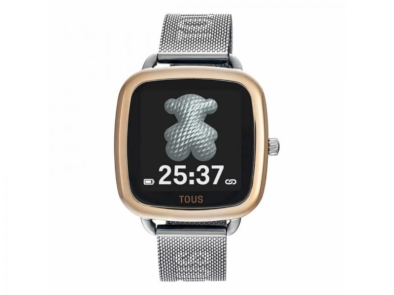 Reloj smartwatch de acero IPRG rosa y brazalete de acero D-Connect
