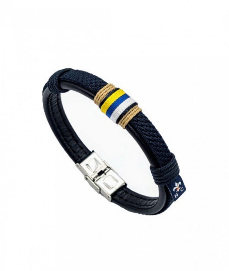 “ARENISCA” pulsera hilo y cuero bandera canaria