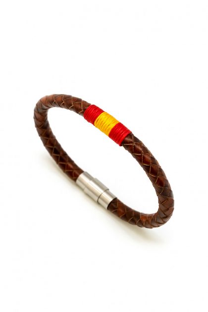 “TIERRA” pulsera cuero bandera España