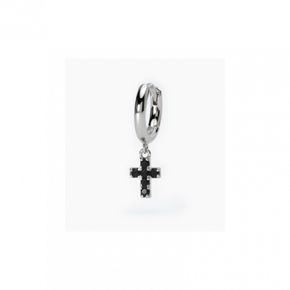 "MYSTICAL" Pendiente Con Colgante Cruz Circonitas Negras