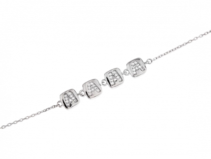 "ELLA" pulsera rodiada con circonitas "mamá"