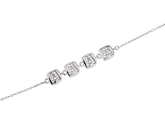 "ELLA" pulsera rodiada con circonitas "mamá"