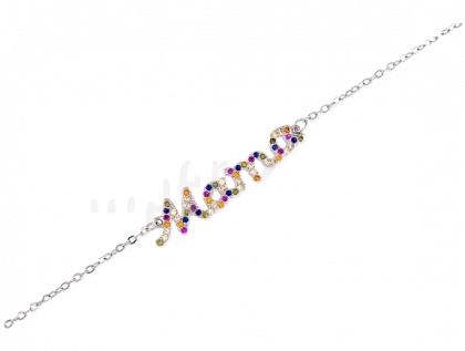 "AURA" pulsera rodiada con circonitas "mamá"