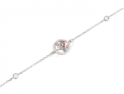 "PLATERA" pulsera rodiada con circonitas