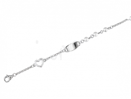 "MIRAL" pulsera infantil rodiada con perlas