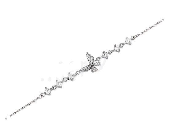 "SILVRA" pulsera rodiada con circonitas