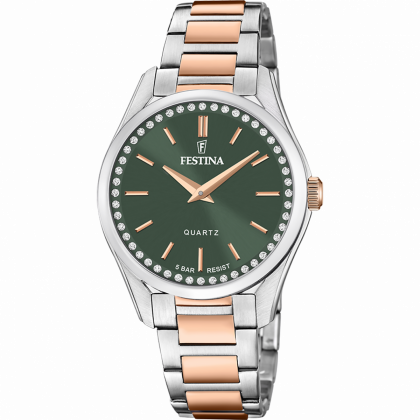 RELOJ FESTINA MADEMOISELLE F20620/2 VERDE CORREA DE ACERO INOXIDABLE, MUJER